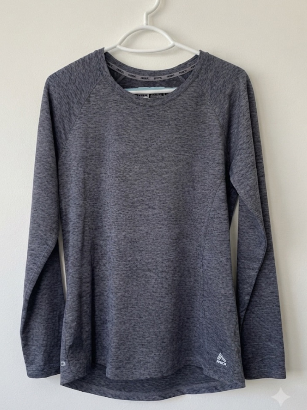 RBX Women's Long Sleeve Heather Blue Gray Active Tee